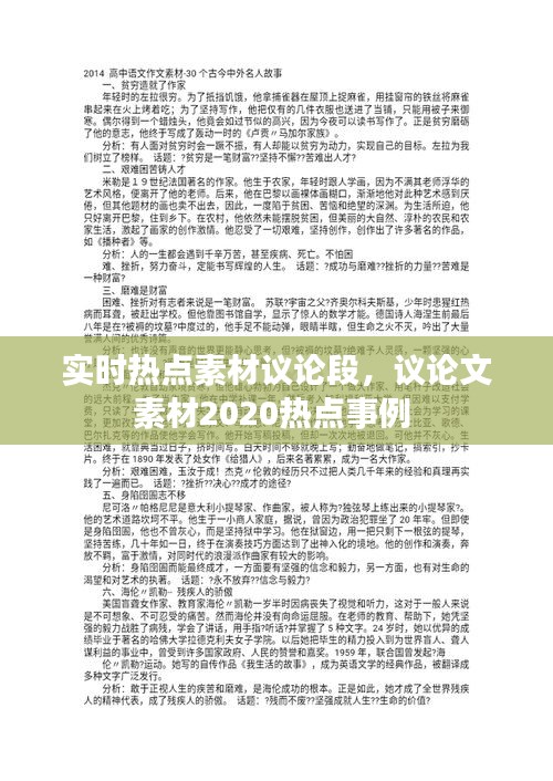 實時熱點素材議論段，議論文素材2020熱點事例 