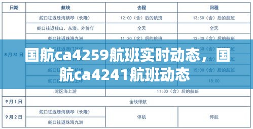 國航ca4259航班實時動態(tài)，國航ca4241航班動態(tài) 