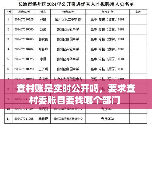查村賬是實時公開嗎，要求查村委賬目要找哪個部門 