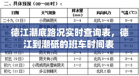 德江潮底路況實(shí)時(shí)查詢(xún)表，德江到潮砥的班車(chē)時(shí)間表 