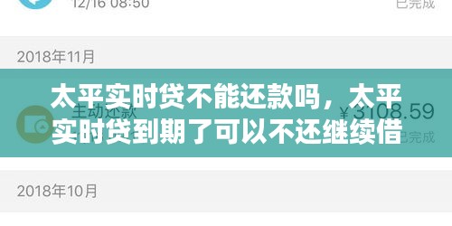 太平實(shí)時貸不能還款嗎，太平實(shí)時貸到期了可以不還繼續(xù)借么 