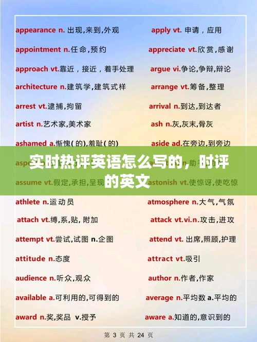 實(shí)時(shí)熱評(píng)英語(yǔ)怎么寫的，時(shí)評(píng)的英文 