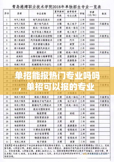 單招能報熱門專業(yè)嗎嗎，單招可以報的專業(yè) 