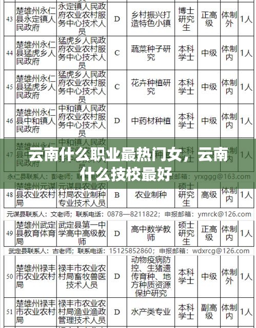 云南什么職業(yè)最熱門女，云南什么技校最好 