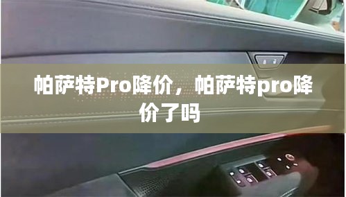 帕薩特Pro降價，帕薩特pro降價了嗎 