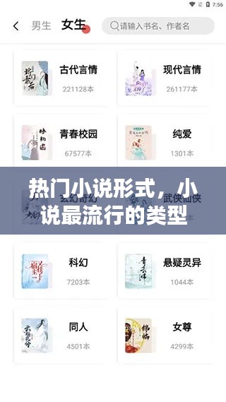 熱門小說形式，小說最流行的類型 