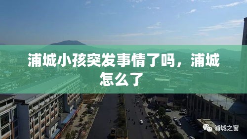 浦城小孩突發(fā)事情了嗎，浦城怎么了 