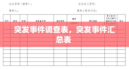 突發(fā)事件調(diào)查表，突發(fā)事件匯總表 