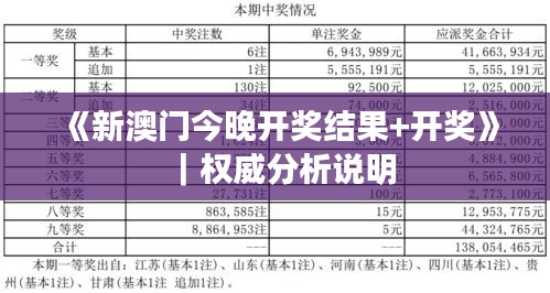 《新澳門今晚開獎(jiǎng)結(jié)果+開獎(jiǎng)》｜權(quán)威分析說明