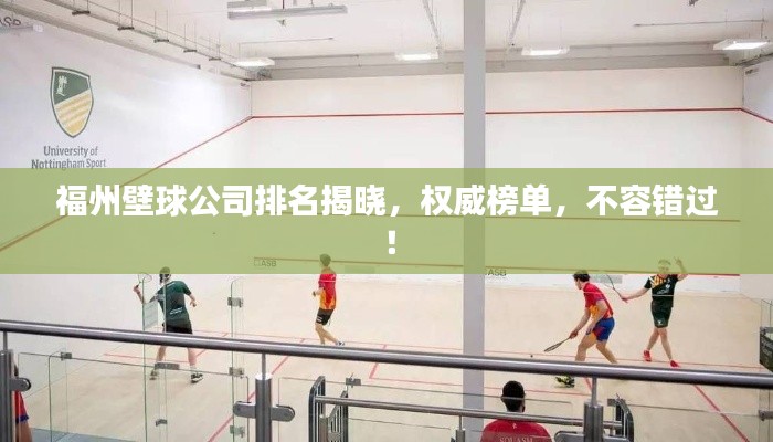 福州壁球公司排名揭曉，權(quán)威榜單，不容錯(cuò)過！