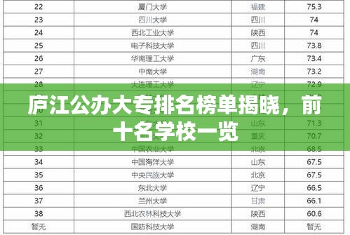 廬江公辦大專排名榜單揭曉，前十名學(xué)校一覽