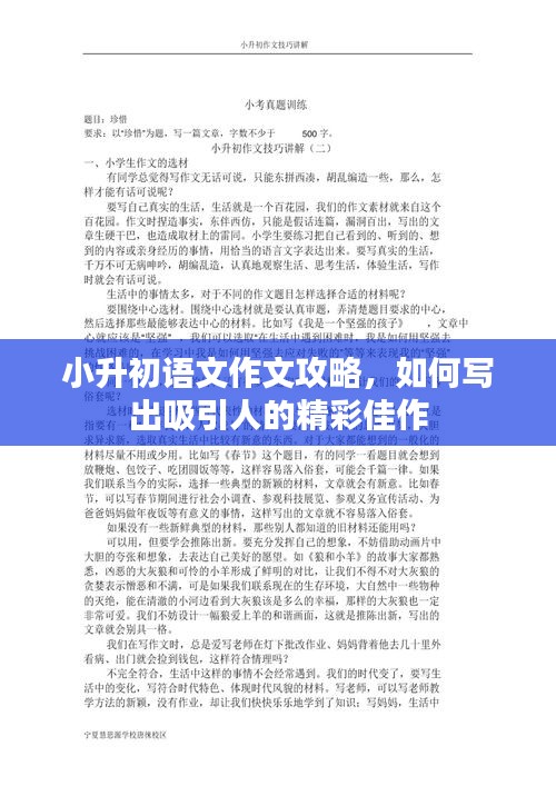 小升初語文作文攻略，如何寫出吸引人的精彩佳作