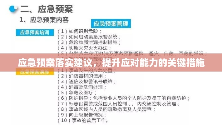 應(yīng)急預(yù)案落實(shí)建議，提升應(yīng)對(duì)能力的關(guān)鍵措施