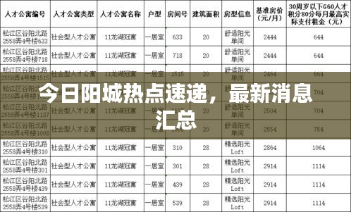 今日陽(yáng)城熱點(diǎn)速遞，最新消息匯總