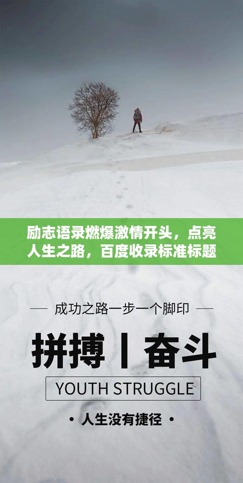 勵(lì)志語錄燃爆激情開頭，點(diǎn)亮人生之路，百度收錄標(biāo)準(zhǔn)標(biāo)題！