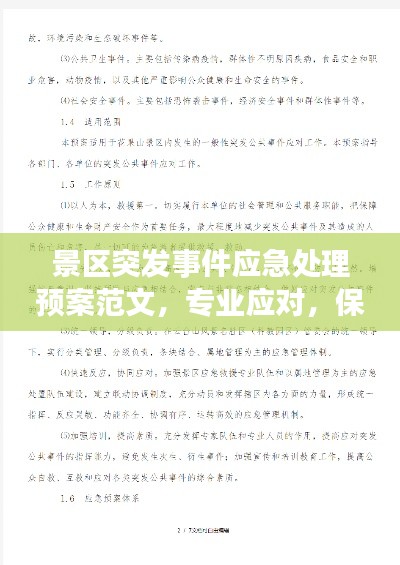 景區(qū)突發(fā)事件應急處理預案范文，專業(yè)應對，保障游客安全