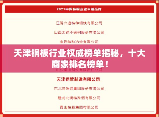 天津鋼板行業(yè)權(quán)威榜單揭秘，十大商家排名榜單！