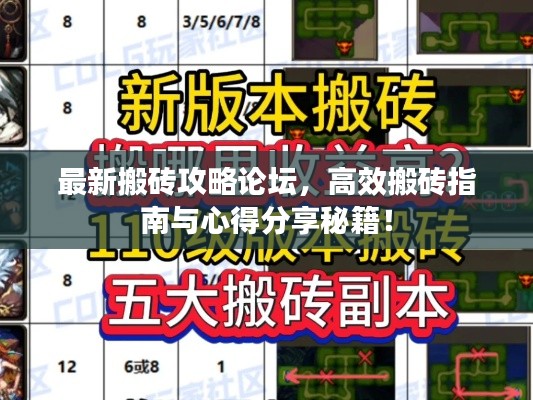 最新搬磚攻略論壇，高效搬磚指南與心得分享秘籍！