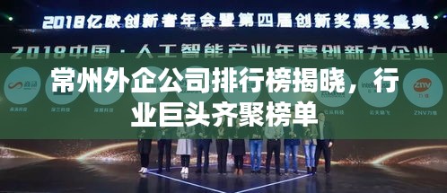常州外企公司排行榜揭曉，行業(yè)巨頭齊聚榜單