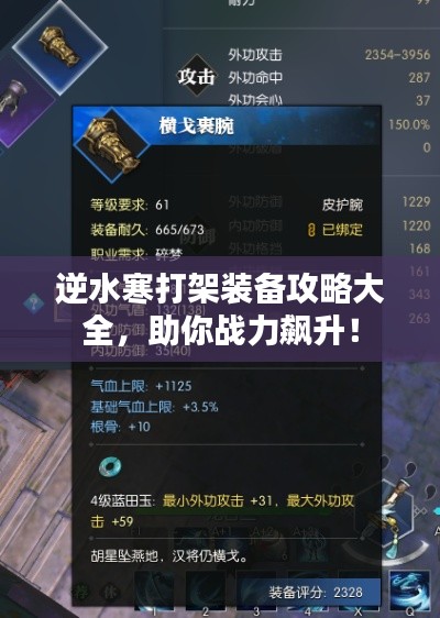 逆水寒打架裝備攻略大全，助你戰(zhàn)力飆升！