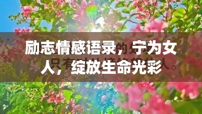 勵志情感語錄，寧為女人，綻放生命光彩