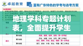 地理學(xué)科專題計(jì)劃表，全面提升學(xué)生地理素養(yǎng)與能力的全面規(guī)劃方案