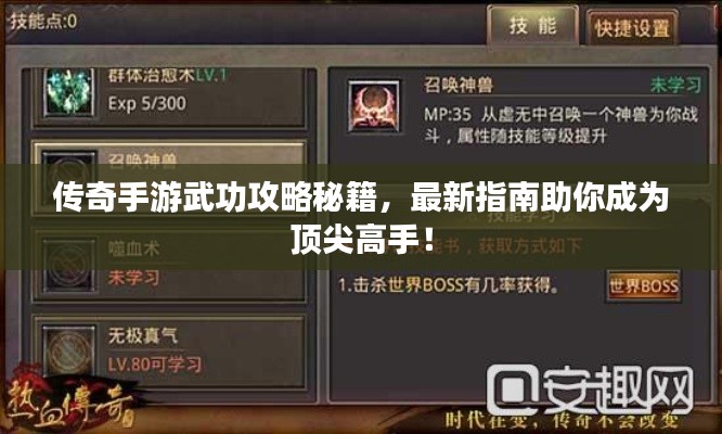 傳奇手游武功攻略秘籍，最新指南助你成為頂尖高手！