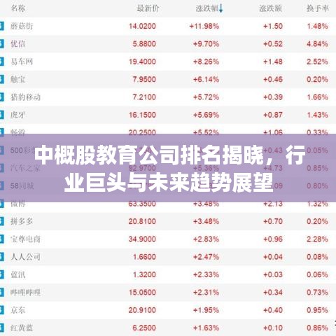 中概股教育公司排名揭曉，行業(yè)巨頭與未來(lái)趨勢(shì)展望